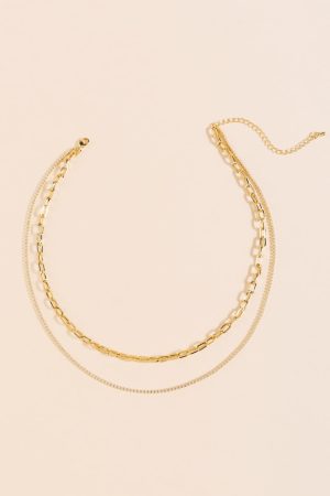 Emma Paperclip Layered 14K Gold Dipped Necklace