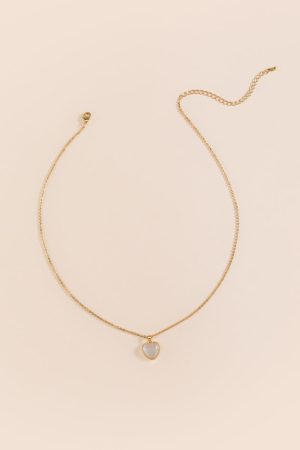 Lucy Cats Eye Heart Pendant Necklace