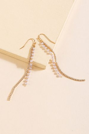 Lina Pearl Cupchain Drop Earrings
