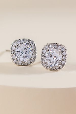 Bria Cubic Zirconia Square Studs