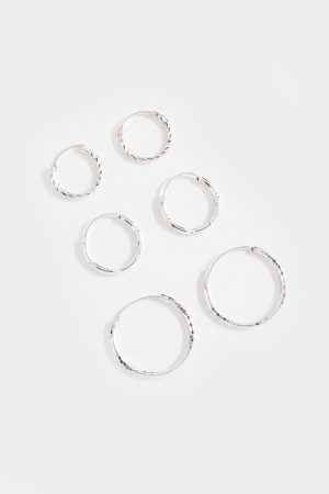 Adelynn Textured Hoop Set