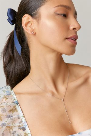 Aliyah Dainty CZ Station Y Necklace