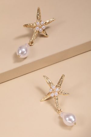 Stella Pearl Starfish Drop Earrings