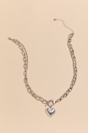 Natalie Layered Heart Pendant Necklace