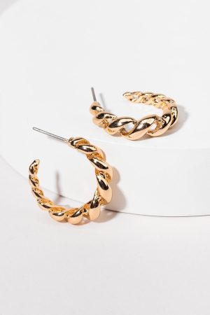 Victoria Chunky Twisted Hoop Earrings