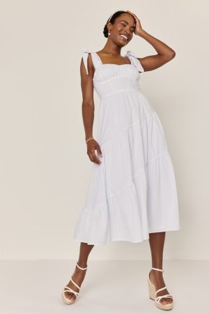 Laurie Bow Strap Midi Dress