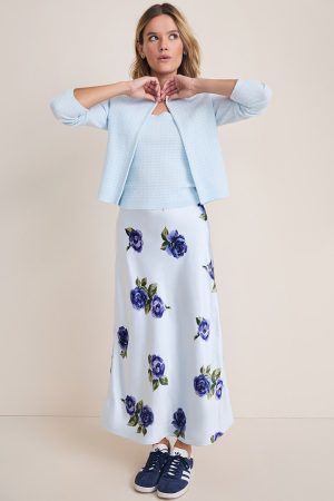 Joan Floral Satin Maxi Skirt