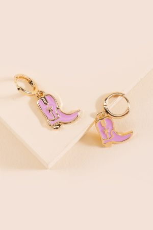 Shayla Boot Charm Huggie Hoop Earrings