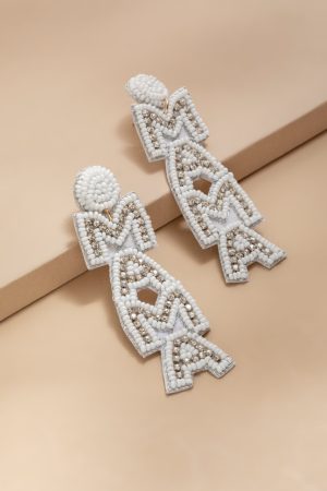 Mama Seed Bead Drop Earrings