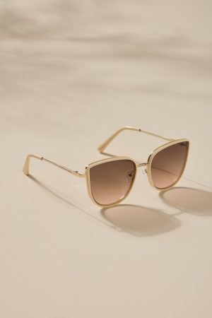 Gina Gold Defined Cat Eye Sunglasses