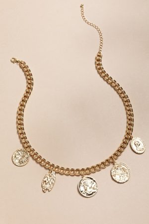 Alice Coin Charm Gold Chain Necklace