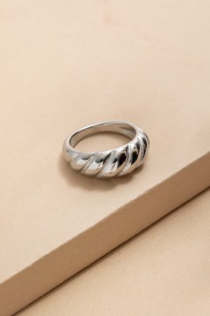 Noelle Stainless Steel Croissant Ring