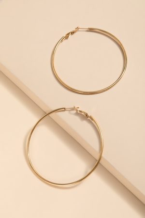 Anne Stainless Steel Gold Hoop Earrings