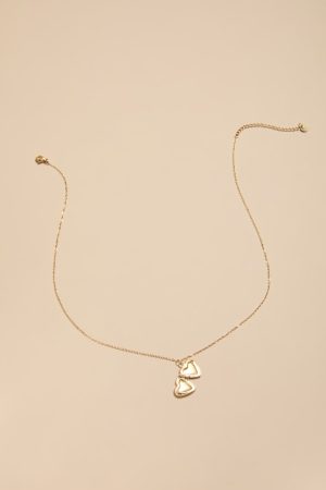 Iva Stainless Steel Gold Locket Pendant Necklace