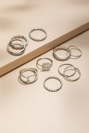 Mia Mixed Style Ring Set