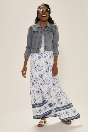 Lora Border Print Maxi Skirt