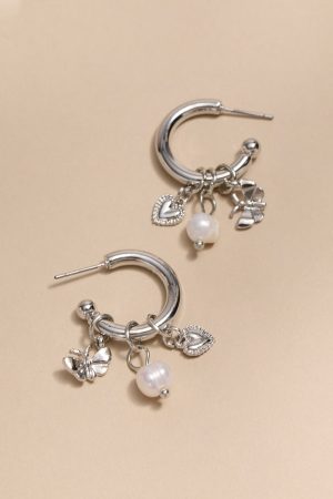 Casey Charm Huggie Hoop Earrings