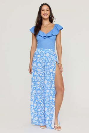 Mandy Floral Side Slit Pants