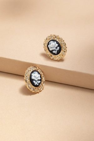 Claudia Rose Cameo Stud Earrings