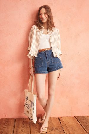 Joan Patch Pocket Denim Shorts