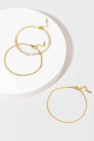 Winnie 14K Gold Dipped Multi Chain Bracelet Set