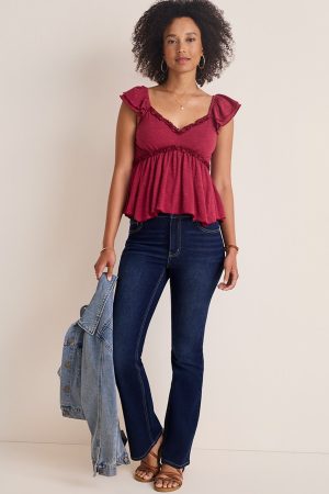 Suzy Flutter Sleeve Babydoll Top