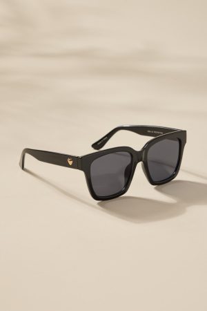 Aloura Heart Detail Square Sunglasses