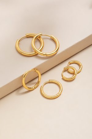 Linda Stainless Steel Hoop Earring Set