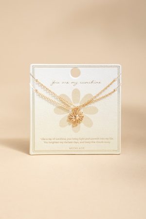You Are My Sunshine Double Necklace Set