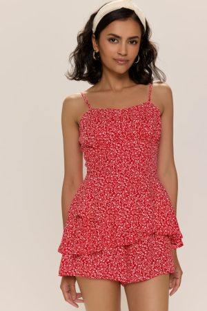 Nicole Floral Tiered Romper