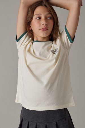 Hello Franki Tennis Short Sleeve Ringer T-Shirt for girls