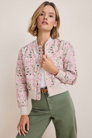 Meagan Floral Embroidered Bomber Jacket