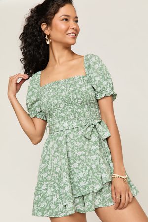 Megan Smocked Floral Romper
