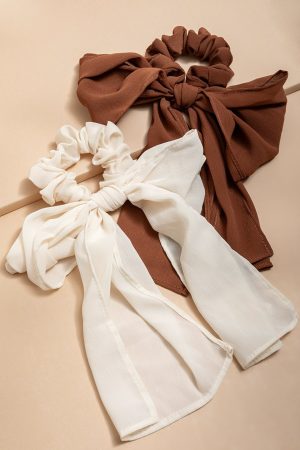 Leslie Bow Scrunchie Set