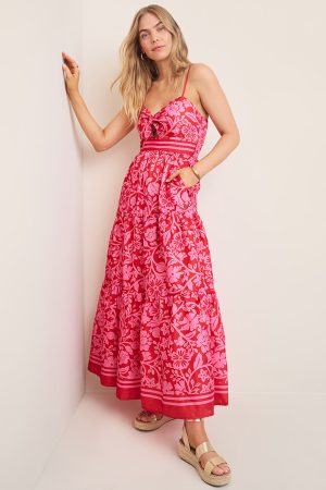 Maisie Tie Front Tiered Maxi Dress