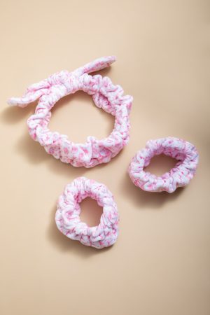 Pink Floral Print Spa Hair Set