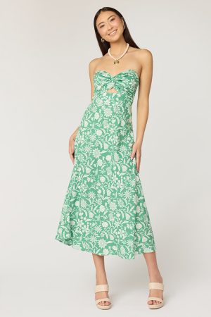 Cassie Floral Strapless Midi Dress