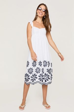 Alison Floral Eyelet Midi Dress