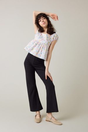 Hello Franki Floral Pleated Bodice Top for girls