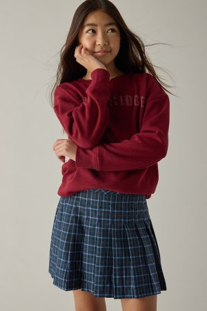 Hello Franki Pleated Navy Plaid Skirt for girls