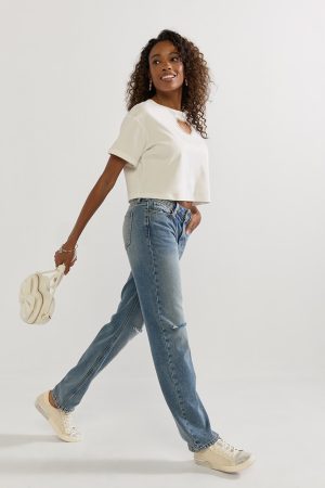 Joni Embellished Heart Cutout Crop Top