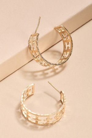Alicia Cross Hoop Earrings