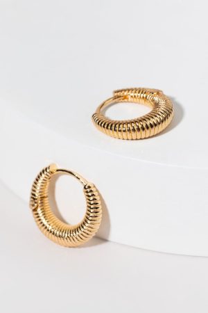 Shawna Small Coil Wire Hoop Earrings