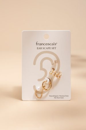 Naomi Pearl Ear Scape Set