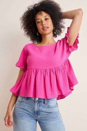 Monica Gauze Babydoll Blouse