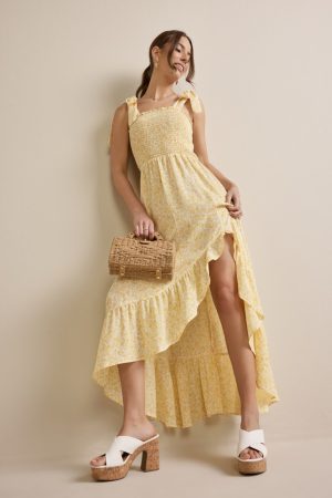 Millie Asymmetrical Floral Maxi Dress