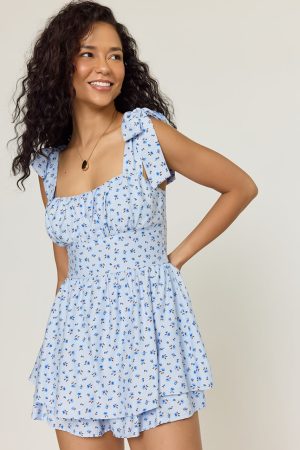 Sandra Floral Tie Strap Romper