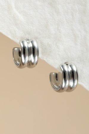 Lilla Stainless Steel Double Hoop Huggie Earrings