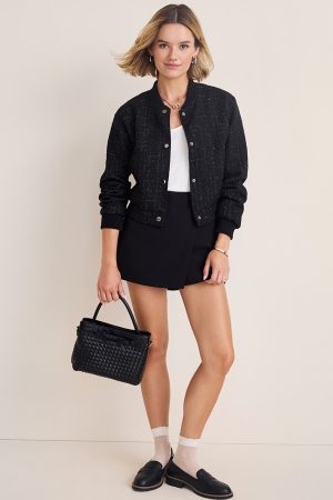 Hailey Tweed Bomber Jacket