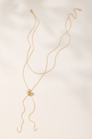 Grace Rosette Layered Pendant Necklace